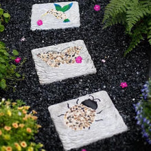Etlegor Garden Stepping Stone, Square Step Gardening Stones with Pebble, Rustic Style Decorative Paver for Lawns, Backyards, Pond Borders, Pathways(4 Pieces)