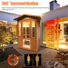InfraHHZQ Infrared Saunas for Home,Far Infrared Sauna,1800W Light Therapy Lamp Wooden Outdoor Dry Sauna,Red Cedar Sauna Spa with Bluetooth Speaker,for Unwell Men,Women,Elderly,2-3 Person Home Sauna