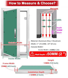 LZMZMQ 24 30 36 48 60 80 Inch Tall Access Wall Panel for Drywall, Paintable Access Hatch for Plasterboard Walls, Fire Inspection Door Plumbing Maintenance Panel Kit, Recessed(36inx60in/914mmx1524mm)