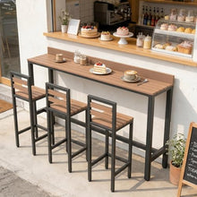MISXEOE Outdoor Patio Bar Height Table with Baffle, Weather Resistant High Counter Table Porch Pub Tables Wood-Plastic Tabletop, for Poolside Garden Balcony Restaurant Cafe(White,86.6"x15.7"x40.5")