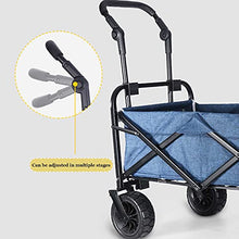 Push-Pull Foldable Garden Cart Portable and l Outdoor Wagon for Kids Heavy Campsite Shopping Carts for Groceries Suitable Forpicnic Beach Camping (Yellow)