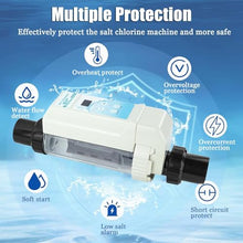 Erxewim Pool Salt Chlorine Generator, Electrolytic Salt Chlorine Generator System for Spa Swimming Pool, with Automatic Self-Cleaning Function (12g)