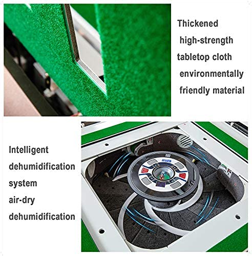 usamjtable 4-Legged Automatic Mahjong Table with 36mm Numbered Tiles Green
