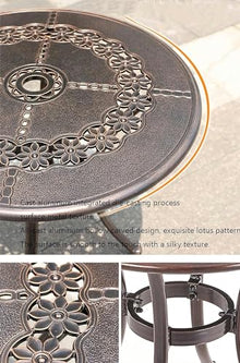 XAWSOP Garden Bench 3 Piece Garden Patio Bistro Table and Chairs, Cast Aluminum Garden Dining Set for Outdoor Patio Yard Porch Balcony,