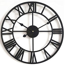 EHVYBDX Indoor Outdoor Decoration Outside Clock Mute Quartz Wall Clock Outdoor Garden Wall Clock Large Retro Roman Numerals Garden Clock Open Face Wrought Iron Waterproof Outdoor Clock