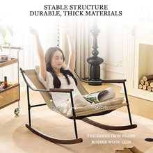 ZREVSB Comfortable Reclining Color Block Rocking Chair for Living Room Stylish Backrest Lounge Balcony Bedroom Patio Relaxation Furniture Modern Design