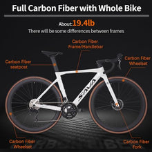 SAVADECK Carbon Fibre Road Bike Shimano R7120 White