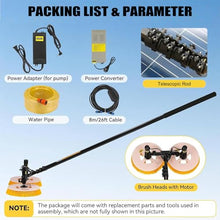 Sunseota Photovoltaic Panel Cleaning Machine with Water Pump, Electric Pool Cleaning Brush w/Adjustable Brush Head, Extendable Window Cleaning Pole Cleaner Kit, Photovoltaic Lithiumbattery-7.5M