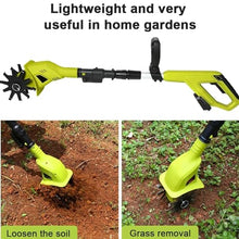 MZGYYD Electric Garden Rotavator,Electric Cordless Tiller Cultivator,Soil Scarifiers for Lawns,10cm Tilling Width, 25cm Working Depth