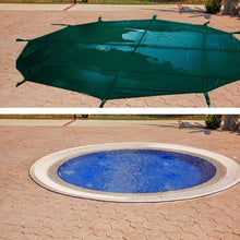 LZMZMQ Pool Covers for Above Ground Pools 24 Ft Winter, Swimming Pool Covers with Safety Net, Hard Cubierta para Piscina/Leaf Cover, Debris-& Leaf Proof(Green,16ft/4.8m)