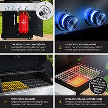 KESSER BBQ Gas Grill, 800 °C Infrared, 4 Burners, Stainless Steel, XXL Grill Trolley, Side Cooker, 5-11 kg Gas Bottle, Piezo Ignition