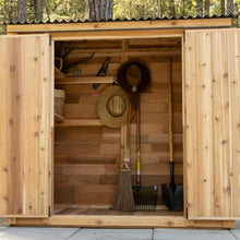 Outdoor Living Today 3 ft. D x 6 ft. W Cedar Wood Garden Chalet Shed with Double Doors and Metal Roof (18 sq. ft.) (Metal Roof)