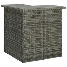Benzara Shiro Outdoor Modular Corner Bar Table, 3 Shelf, Gray Rattan, 41 Inch