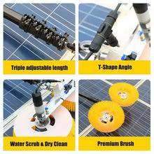 guoyjmm Solar Cleaning Brush, Electric Solar Photovoltaic Panel Cleaning, 70cm Rotating Double Brush Head, Water Powered Pole Kit, Solar Panel Cleaning Telescopic Rod, Outdoor Washing Device Tool,8M