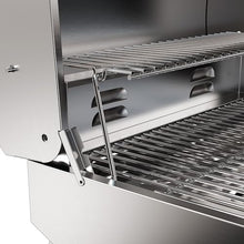 Bunker Up Fishin Stainless Steel Boat Grill with Rod Holder Mount - Great for Boating and Camping - Portable Tabletop BBQ Grill, 12000 BTU Burner, 277 sq.in Grilling Space and 87 sq.in Warming Rack