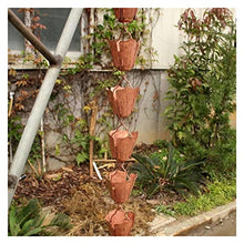 LZPHGB Rain Chain, Rain Chains for Downspouts Copper Chain Flood Temple Villa Guide Smooth Surface, Functional and Decorative Replacement for Gutter for Exterior Gutters,4