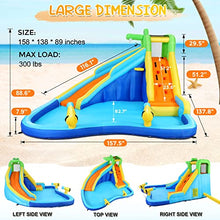 Whubefy Inflatable Crocodile Water Slide with Blower Blue