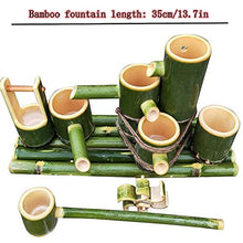 ERoomQ Bamboo Fountain Decor,Garden Water Feature Water Spout with Water Pump,Bamboo Spoon,Water Wheel,Small Bucket,Garden Decoration,Waterfall(35cm)