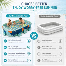 Foldable Pool, Non-Inflatable Pool for Adults & Kids, No Air Pump Needed