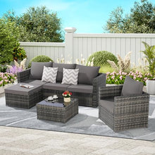 Patio Furniture Set with Small Outdoor Table, Durable Patio Bar Set w/ Sillas Para Balcon, Large Cushions, Sturdy Powder-Coated Steel Frame, Comfortable Sillas Para Patio Exterior (Dark Gray)