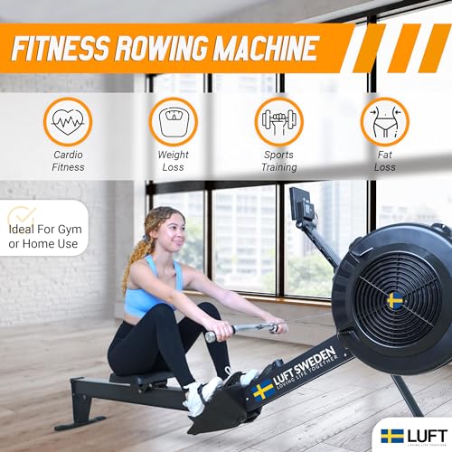Luft Sweden Compact Rowing Machine for Home Use Black