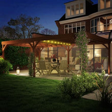 12x20 Outdoor Wooden Pergola Featuring Concrete Anchors, Heavy-Duty for Vine Support, Advanced Construction, Warm Brown Weather-Resistant Finish