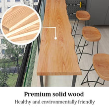 Dalumian Bar Table Solid Wood Narrow Counter Height Table, Rectangular Kitchen Table, High Pub Desk for Narrow Spaces Living Room (No Stools)(100CM)