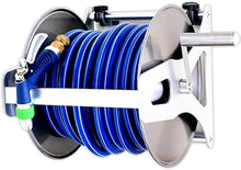 JTYMZYY Portable/Wall Hose Reel Set, Outdoor Hose Holder Storage, Heavy Duty Garden Hose Reel with Flexible 2/1" PVC Rubber Hose, Home Hose Storage Solution,35M