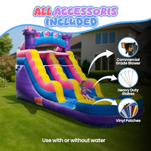 Princess Inflatable Water Slide for Kids and Adults with Splash Pool, Commercial Grade Backyard Water Park with Castle Design, Outdoor Fun, Wet or Dry Play, 21ft x 9ft x 12ft – with Blower