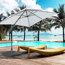 OROTLECT Square Cantilever Patio Umbrella Base With 4 Wheels For Easy Moving, Heavy Duty Umbrella Stand Weight, 330 Lb Capacity Sand Or 249 Lb Capacity Water, Coffee