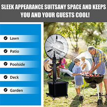 GFJYKDL Oscillating Misting Fan Outdoor Mist 3 Speeds Pedestal Fan, 12 Gallon Tank, 90° Oscillation, Cool Your Shop, Garage, Barn or Workspace