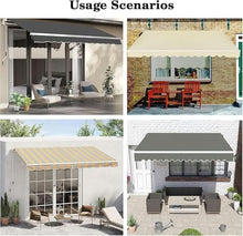 WZUOPG Manual Retractable Awning Door Window Awning Shelter Outdoor Canopy Home Deck Canopy with Manual Crank Handle（Frame Included ）