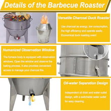 HayWHNKN Charcoal Roast Duck Oven Commercial BBQ Roaster, 3-Tier Multifunctional Stainless Steel Grill with Hooks, Tail Pins for Duck/Chicken/Turkey/Pig/Vegetables Roasting in Restaurant/Home/Outdoor