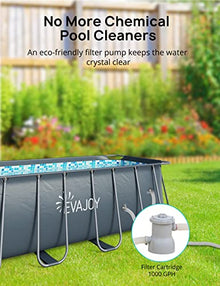 Evajoy Metal Frame Swimming Pool Set Blue