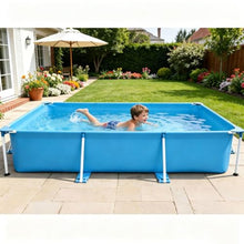 Rectangular Metal Frame Above Ground Swimming Pool, with Steel