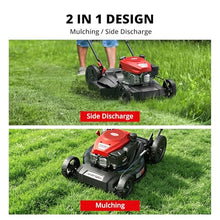 AMERISUN 21" Gas Lawn Mower,144cc Engine,2-in-1 Mulching & Side Discharge