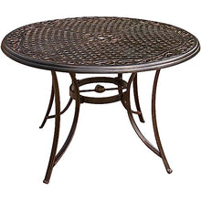 Hanover Manor 7-Piece Outdoor Dining Set with Swivel Chairs and Round Table Tan