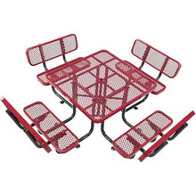 Global Industrial 46" Square Picnic Table with Backrests, Expanded Metal