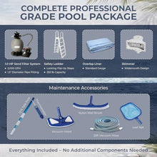 Blue Wave Martinique 12x24-ft Oval 52-in Deep Hard Sided Above Ground Pool Kit with 7-in Steel Top Rails, Dual-Speed Sand Filter System, Ladder, Liner, Skimmer & Maintenance Kit – 6,300 Gallon Cap