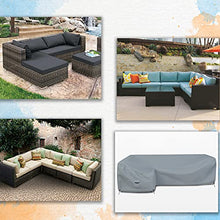 Patio Sectional Sofa Cover 18 Oz - 100% Waterproof & Weather Resistant PVC Coated 83" x 104" x 31" x 32" L Shape Sofa Cover for Indoor/Outdoor (Left Side Sofa, Grey)