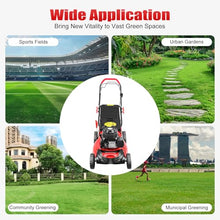 20inch Gas Powered Lawn Mower w/Grass Collecting Bag 173CC 4-Stroke Self Propelled Walk Behind Push Mower,3 in 1 Engine 8 Gear Adjustable Heights 8" Front & 10" Rear Wheel,for Yards Planting Weeding