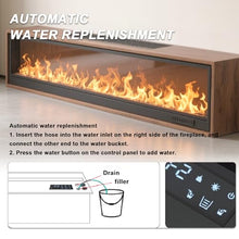 pedenencelia Upgraded 3D Water Vapor Fireplace with Humidifier Flame, Recessed Electric Fireplace with Water Connection Direct, Vapor Fireplace with Touch/Remote Control Timer Great Décor 80cm