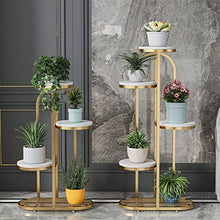 MIIKHI Potted Plant Stand Flower Stand Wrought Iron Marble Indoor and Outdoor Floor-to-Ceiling Multi-Storey Balcony Green Radish Flower Pot Stand Plant Displ (OneColor M)