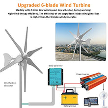 Wind Turbine Generator Kit 400W 24V with 6 Blade, Wind Generator Kit with Charge Controller, Wind Power Generator for Marine, RV, Home, Windmill Generator Suit for Hybrid Solar Wind System