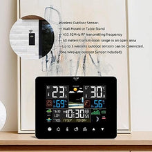 JDXQBLD Weather Station Wireless, Indoor Outdoor Hygrometer, Color Large Display Weather Thermometer with Alert, Barometric Pressure, Alarm Clock, Easy to Set and Table