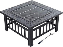 Fire Pits Outdoor Wood Burning Outdoor Square Metal Firepit Backyard Patio Garden