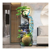 Outdoor Water Fountain Water Fountain Decor, Peacock with LED Glass Color Changing Globe, for Home/Office, Living Room Decorative Fountains(Large)
