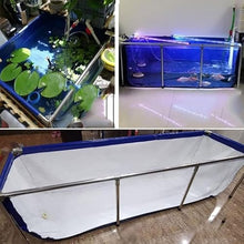 Aquarium Pool Pond, Canvas Fish Pond with Drain Valve, Clear Viewing Panel and 32mm Enlarged Water Outlet, Easy Drainage and Not Easy to Deform, for Emergency Water Supply and Drought Resistance