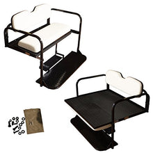 Performance Plus Carts EZGO TXT Golf Cart Rear Flip Seat Kit | Folding Steel Frame | White Cushions