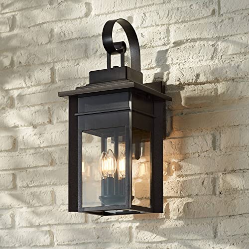 Bransford 21" High Black-Gray Outdoor Wall Light Fixture Lantern